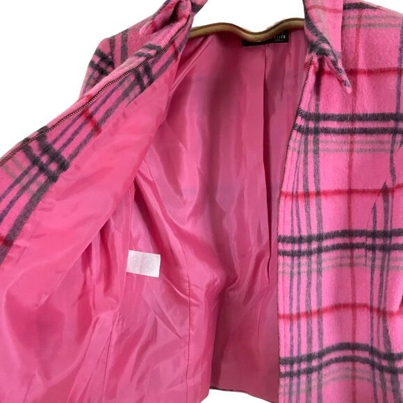 Vintage Pink Plaid Mohair Wool Jacket - Picture 3 of 6